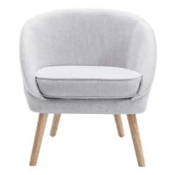 Fauteuil En Tissu Gris Clair LINDALE -Promos Fauteora Magasin fauteuil 14938871