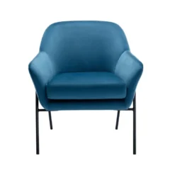 Fauteuil En Velours Bleu Canard CERITA -Promos Fauteora Magasin fauteuil 14939085