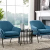 Fauteuil En Velours Bleu Canard CERITA -Promos Fauteora Magasin fauteuil 14939103