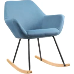 Fauteuil à Bascule Design "Cullman" 89cm Bleu
