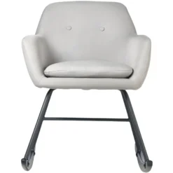 Fauteuil à Bascule Design "Cusseta" 80cm Gris Clair