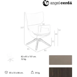 Fauteuil 360º Rembourré En Simili Avec Coussin D'assise Pieds Bois Massif -Promos Fauteora Magasin fauteuil 15174209