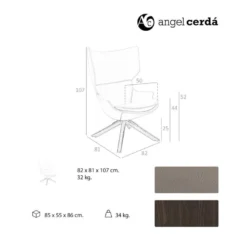 Fauteuil 360º Rembourré En Simili Avec Coussin D'assise Pieds Bois Massif -Promos Fauteora Magasin fauteuil 15174211