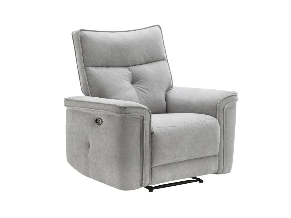 Fauteuil Relax électrique En Tissu Gris BENJAMIN 4 Fauteuil Relax électrique En Tissu Gris BENJAMIN – Image 2