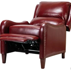 Fauteuil Relax En Cuir Véritable Simple Moderne Avec Dossier & Repose-Pieds Réglables Pour Salon-Bordeaux -Promos Fauteora Magasin fauteuil 15601141