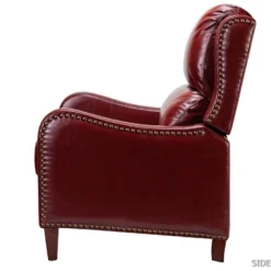 Fauteuil Relax En Cuir Véritable Simple Moderne Avec Dossier & Repose-Pieds Réglables Pour Salon-Bordeaux -Promos Fauteora Magasin fauteuil 15601143