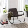 Rocking Chair En Cuir Noir Sydney -Promos Fauteora Magasin fauteuil 15716473