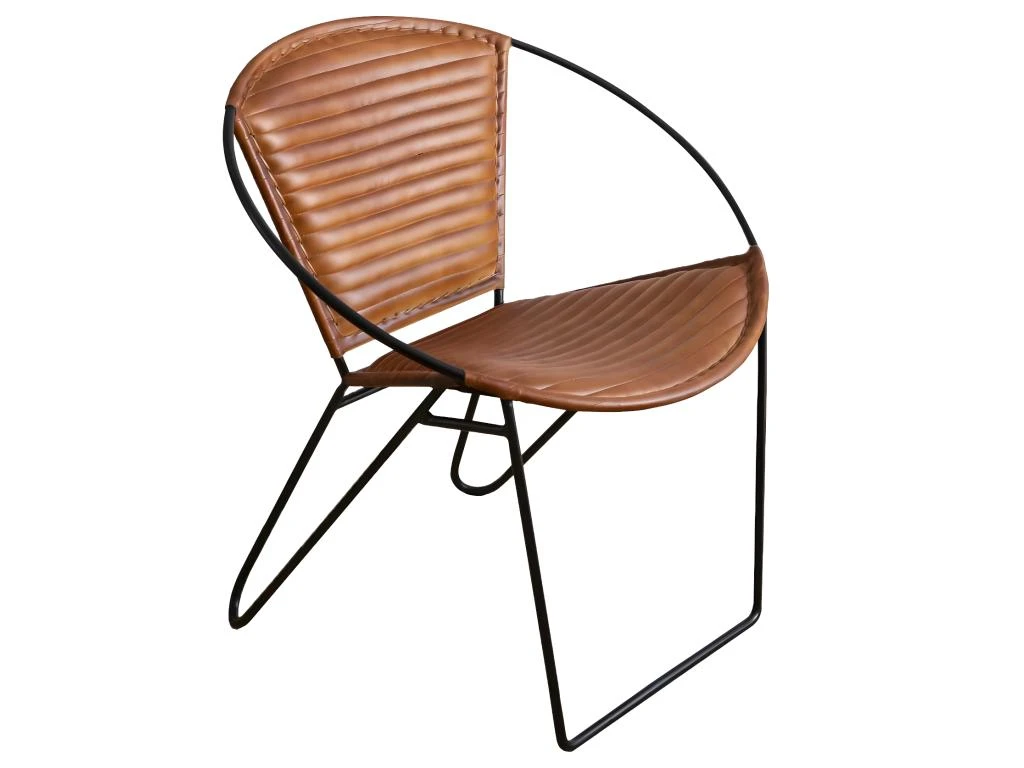 Fauteuil En Cuir Marron Jaya 4 Fauteuil En Cuir Marron Jaya – Image 2