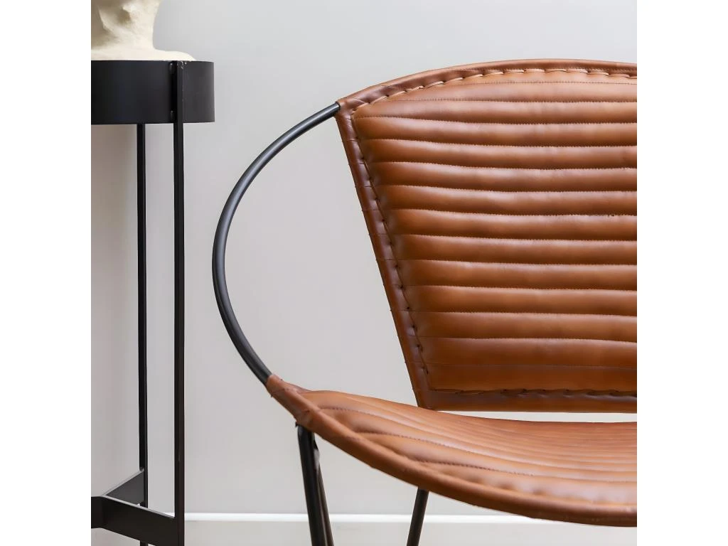 Fauteuil En Cuir Marron Jaya 7 Fauteuil En Cuir Marron Jaya – Image 5