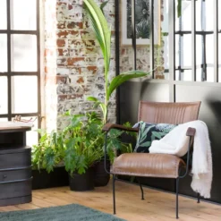 Fauteuil En Cuir Marron Romane -Promos Fauteora Magasin fauteuil 15717983