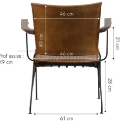 Fauteuil En Cuir Marron Romane -Promos Fauteora Magasin fauteuil 15717985