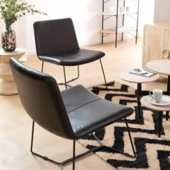 Fauteuil En Cuir Noir Chahinaize -Promos Fauteora Magasin fauteuil 15718053