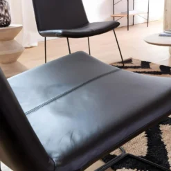 Fauteuil En Cuir Noir Chahinaize -Promos Fauteora Magasin fauteuil 15718057