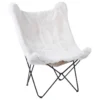 Fauteuil Papillon En Fourrure Synthétique Blanc NYBRO -Promos Fauteora Magasin fauteuil 15765137
