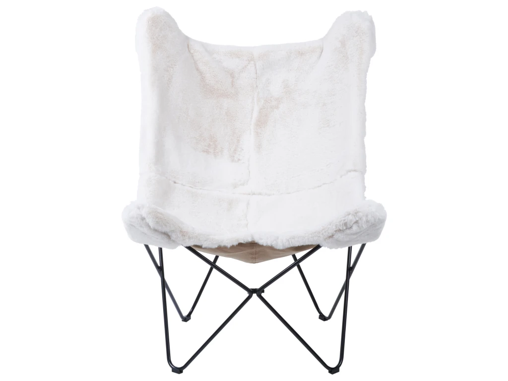 Fauteuil Papillon En Fourrure Synthétique Blanc NYBRO 5 Fauteuil Papillon En Fourrure Synthétique Blanc NYBRO – Image 3