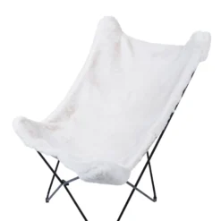 Fauteuil Papillon En Fourrure Synthétique Blanc NYBRO 14 Fauteuil Papillon En Fourrure Synthétique Blanc NYBRO -Promos Fauteora Magasin fauteuil 15765145