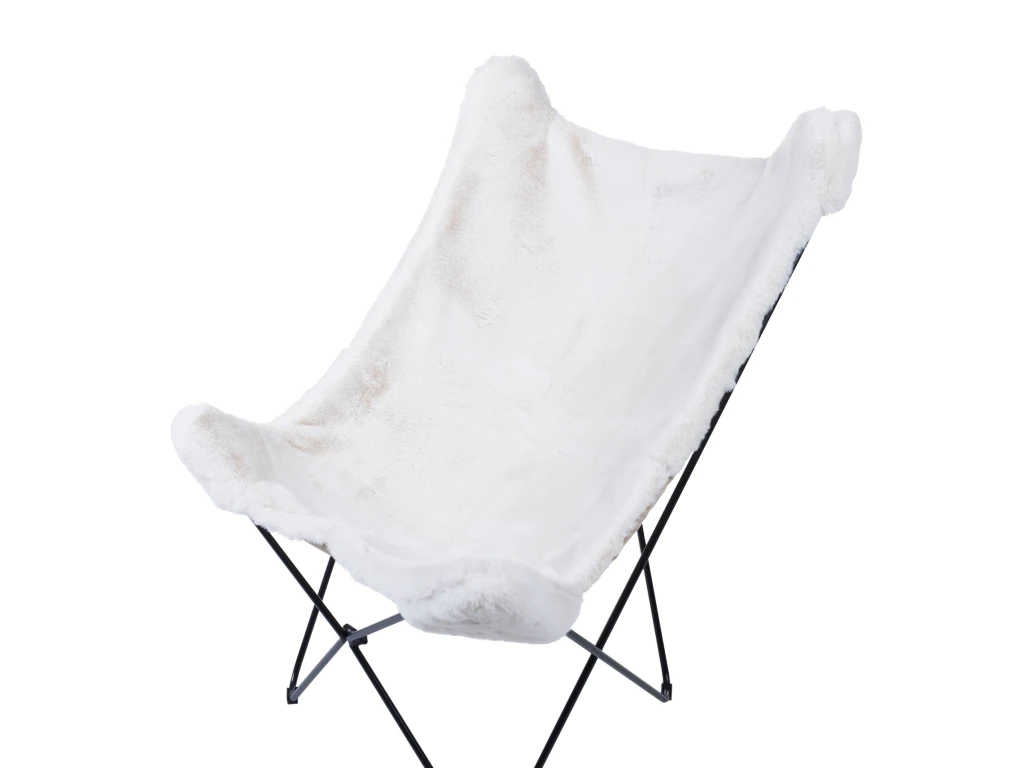 Fauteuil Papillon En Fourrure Synthétique Blanc NYBRO 7 Fauteuil Papillon En Fourrure Synthétique Blanc NYBRO – Image 5