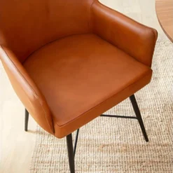 Fauteuil En Cuir Marron Hipolyte -Promos Fauteora Magasin fauteuil 15767797