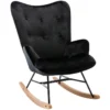 Fauteuil à Bascule Rocking Chair Bouton Décoratif En Tissu Velours Noir Confortable Et Design FAB10070 1 Fauteuil à Bascule Rocking Chair Bouton Décoratif En Tissu Velours Noir Confortable Et Design FAB10070 -Promos Fauteora Magasin fauteuil 15779703