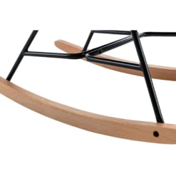 Fauteuil à Bascule Rocking Chair Bouton Décoratif En Tissu Velours Noir Confortable Et Design FAB10070 -Promos Fauteora Magasin fauteuil 15779711