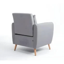 Fauteuil Rembourré Avec Accoudoir Et Coussin En Tissu Gris FAL10021 8 Fauteuil Rembourré Avec Accoudoir Et Coussin En Tissu Gris FAL10021 -Promos Fauteora Magasin fauteuil 15779775