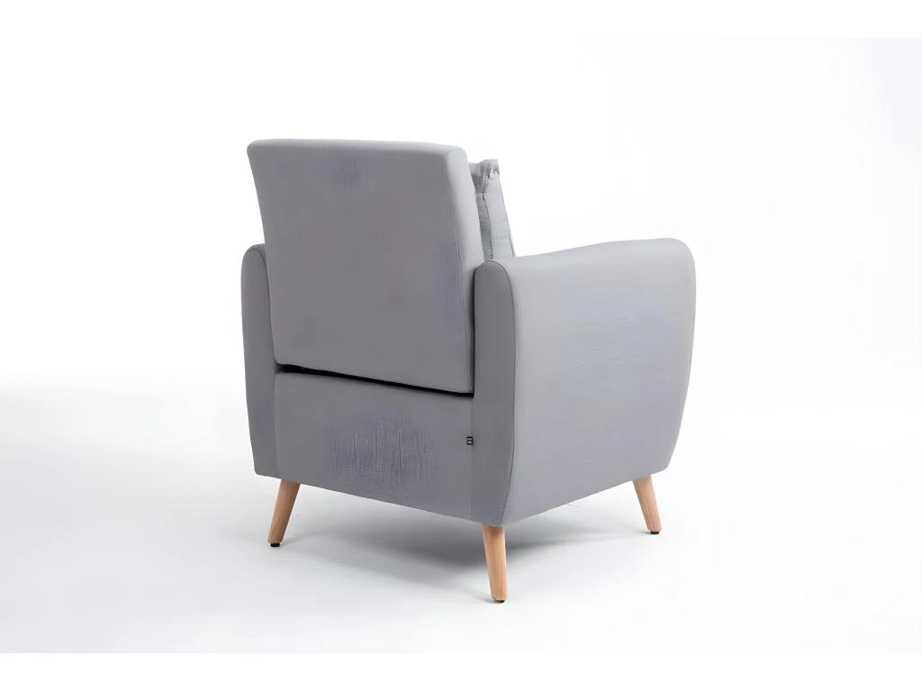 Fauteuil Rembourré Avec Accoudoir Et Coussin En Tissu Gris FAL10021 5 Fauteuil Rembourré Avec Accoudoir Et Coussin En Tissu Gris FAL10021 – Image 3