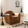 Fauteuil En Cuir Marron Aaron -Promos Fauteora Magasin fauteuil 15814821