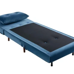 Fauteuil Convertible En Velours Bleu Nuit URIBIA -Promos Fauteora Magasin fauteuil 15883041