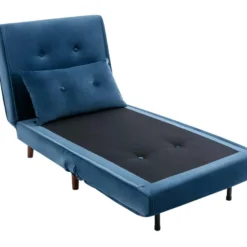 Fauteuil Convertible En Velours Bleu Nuit URIBIA -Promos Fauteora Magasin fauteuil 15883043