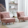 Fauteuil Convertible En Velours Rose Poudré URIBIA -Promos Fauteora Magasin fauteuil 15886287