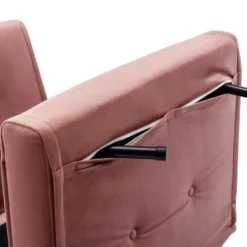 Fauteuil Convertible En Velours Rose Poudré URIBIA -Promos Fauteora Magasin fauteuil 15886289
