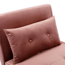 Fauteuil Convertible En Velours Rose Poudré URIBIA -Promos Fauteora Magasin fauteuil 15886293