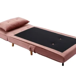 Fauteuil Convertible En Velours Rose Poudré URIBIA -Promos Fauteora Magasin fauteuil 15886295