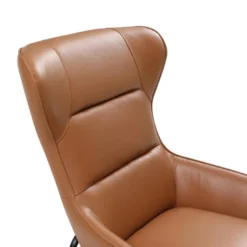 Fauteuil En Cuir De Buffle Camel DINNIA -Promos Fauteora Magasin fauteuil 15940437