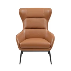 Fauteuil En Cuir De Buffle Camel DINNIA -Promos Fauteora Magasin fauteuil 15940439