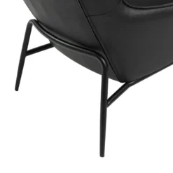 Fauteuil En Cuir De Buffle Noir DINNIA -Promos Fauteora Magasin fauteuil 15940449