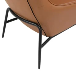 Fauteuil En Cuir De Buffle Camel DINNIA -Promos Fauteora Magasin fauteuil 15940461