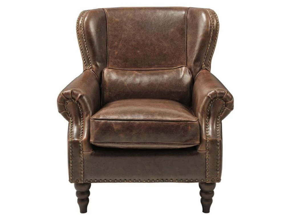 Fauteuil 100% Cuir EDOUARD - Marron 12 Fauteuil 100% Cuir EDOUARD - Marron – Image 10