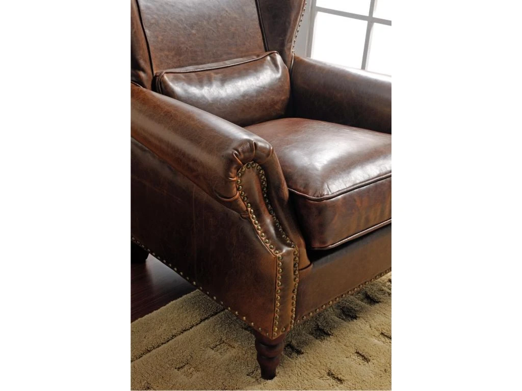 Fauteuil 100% Cuir EDOUARD - Marron 5 Fauteuil 100% Cuir EDOUARD - Marron – Image 3