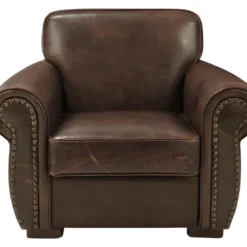 Fauteuil En Cuir HECTOR - Marron -Promos Fauteora Magasin fauteuil 160121