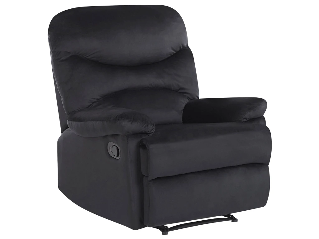 Fauteuil De Relaxation En Velours Noir ESLOV 3 Fauteuil De Relaxation En Velours Noir ESLOV