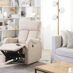 Fauteuil De Relaxation En Tissu Beige Avec LEDs Et Port USB SOMERO 13 Fauteuil De Relaxation En Tissu Beige Avec LEDs Et Port USB SOMERO -Promos Fauteora Magasin fauteuil 16166135