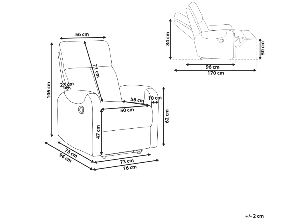 Fauteuil De Relaxation En Tissu Beige Avec LEDs Et Port USB SOMERO 5 Fauteuil De Relaxation En Tissu Beige Avec LEDs Et Port USB SOMERO – Image 3