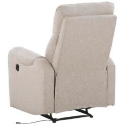 Fauteuil De Relaxation En Tissu Beige Avec LEDs Et Port USB SOMERO 19 Fauteuil De Relaxation En Tissu Beige Avec LEDs Et Port USB SOMERO -Promos Fauteora Magasin fauteuil 16166147