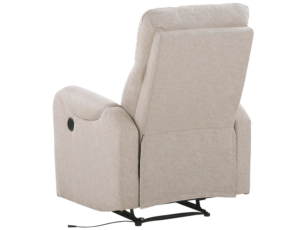 Fauteuil De Relaxation En Tissu Beige Avec LEDs Et Port USB SOMERO 10 Fauteuil De Relaxation En Tissu Beige Avec LEDs Et Port USB SOMERO – Image 8