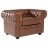 Fauteuil En Cuir PU Marron Rétro CHESTERFIELD 2 Fauteuil En Cuir PU Marron Rétro CHESTERFIELD -Promos Fauteora Magasin fauteuil 16213157