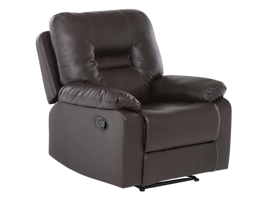 Fauteuil En Simili Cuir PU Marron Avec Position Réglable BERGEN 3 Fauteuil En Simili Cuir PU Marron Avec Position Réglable BERGEN