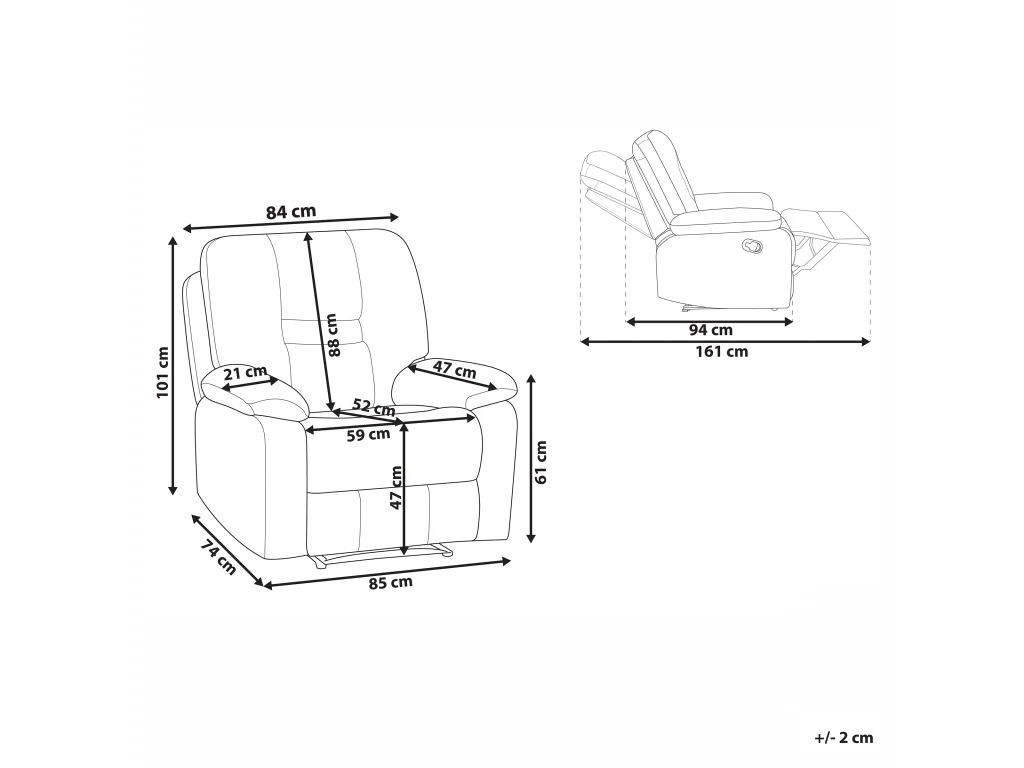Fauteuil En Simili Cuir PU Marron Avec Position Réglable BERGEN 5 Fauteuil En Simili Cuir PU Marron Avec Position Réglable BERGEN – Image 3