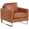 Fauteuil En Cuir PU Marron Doré VIND -Promos Fauteora Magasin fauteuil 16216443