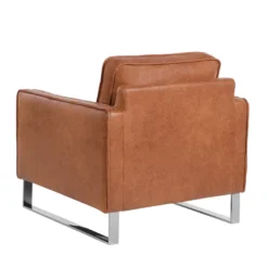 Fauteuil En Cuir PU Marron Doré VIND -Promos Fauteora Magasin fauteuil 16216451